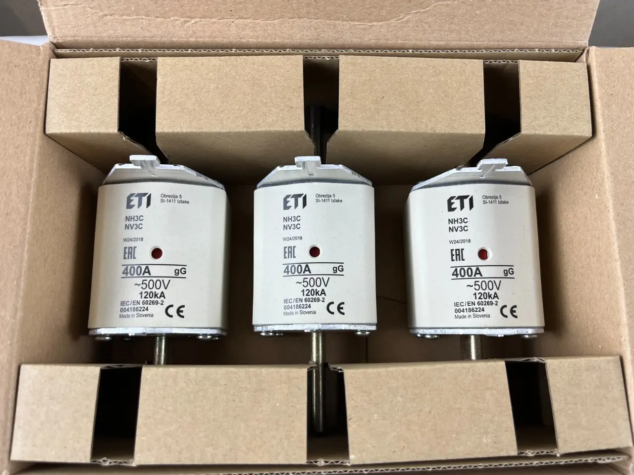 Billede 5 - 3x ETI NH3C NH3 sikringer 400A 500V gG 120kA ny