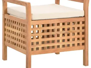 Opbevaringsbænk 49 x 48 x 49 cm massivt valnøddetræ