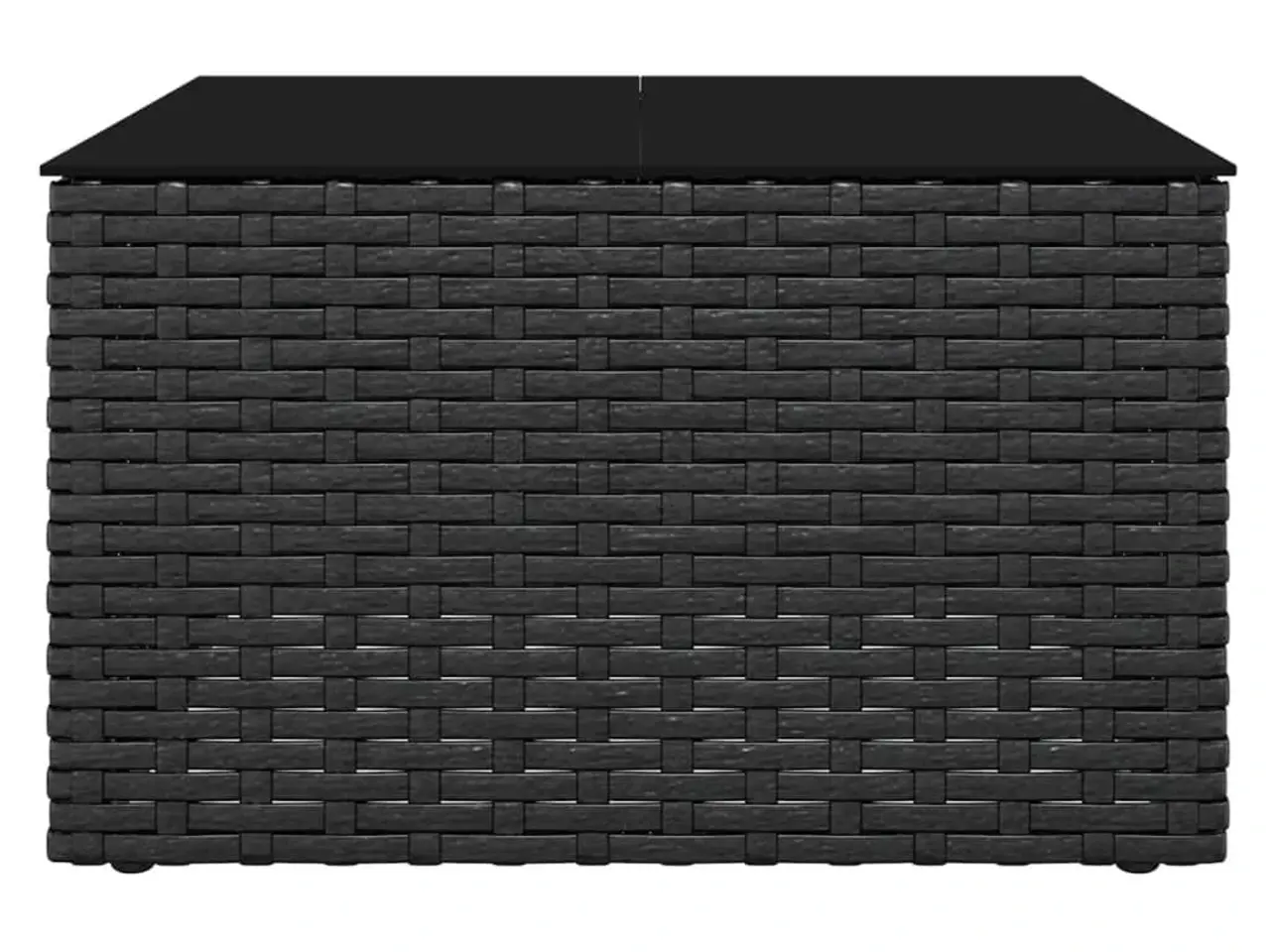 Billede 9 - Loungesæt til haven i polyrattan - U-formet sofa med bord og sorte hynder