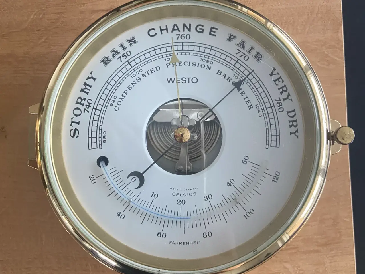 Billede 6 - Klassisk Westo skibsur (Royal Navy) & barometer