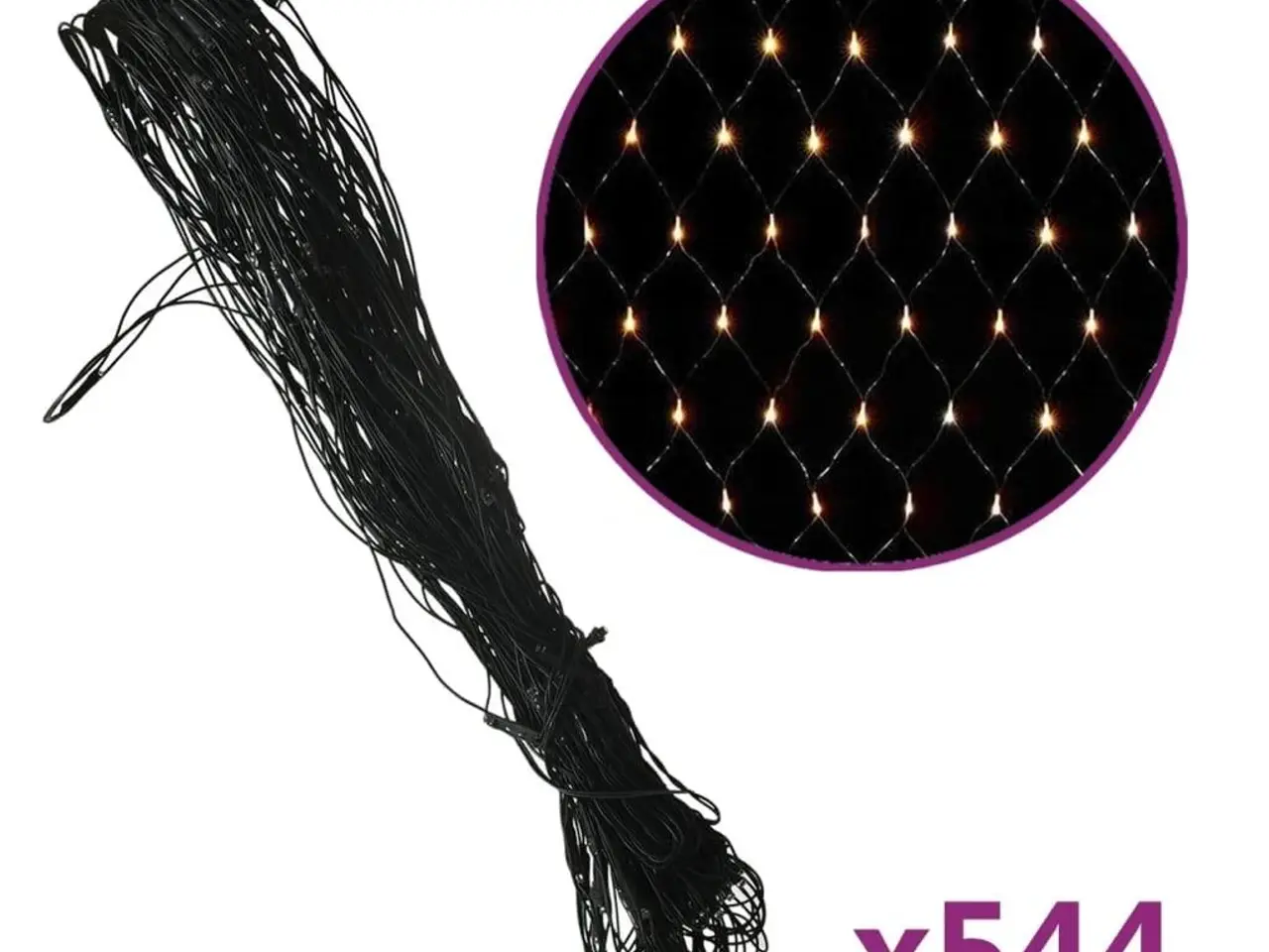 Billede 2 - Lysnet 4×4 m med 544 LED - varmt hvidt lys, inde/ude