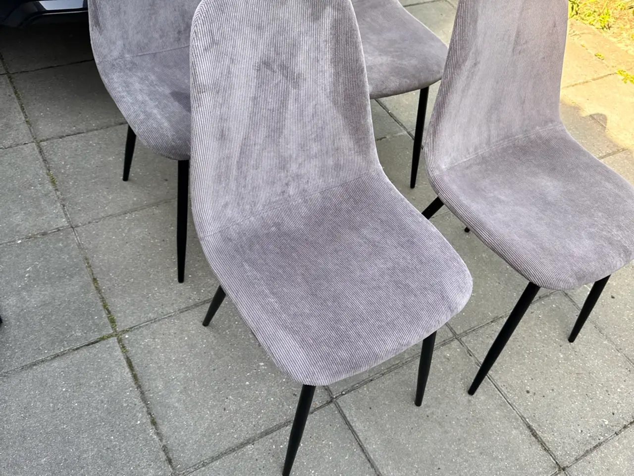 Billede 2 - 4 stk spisebordstole i velour