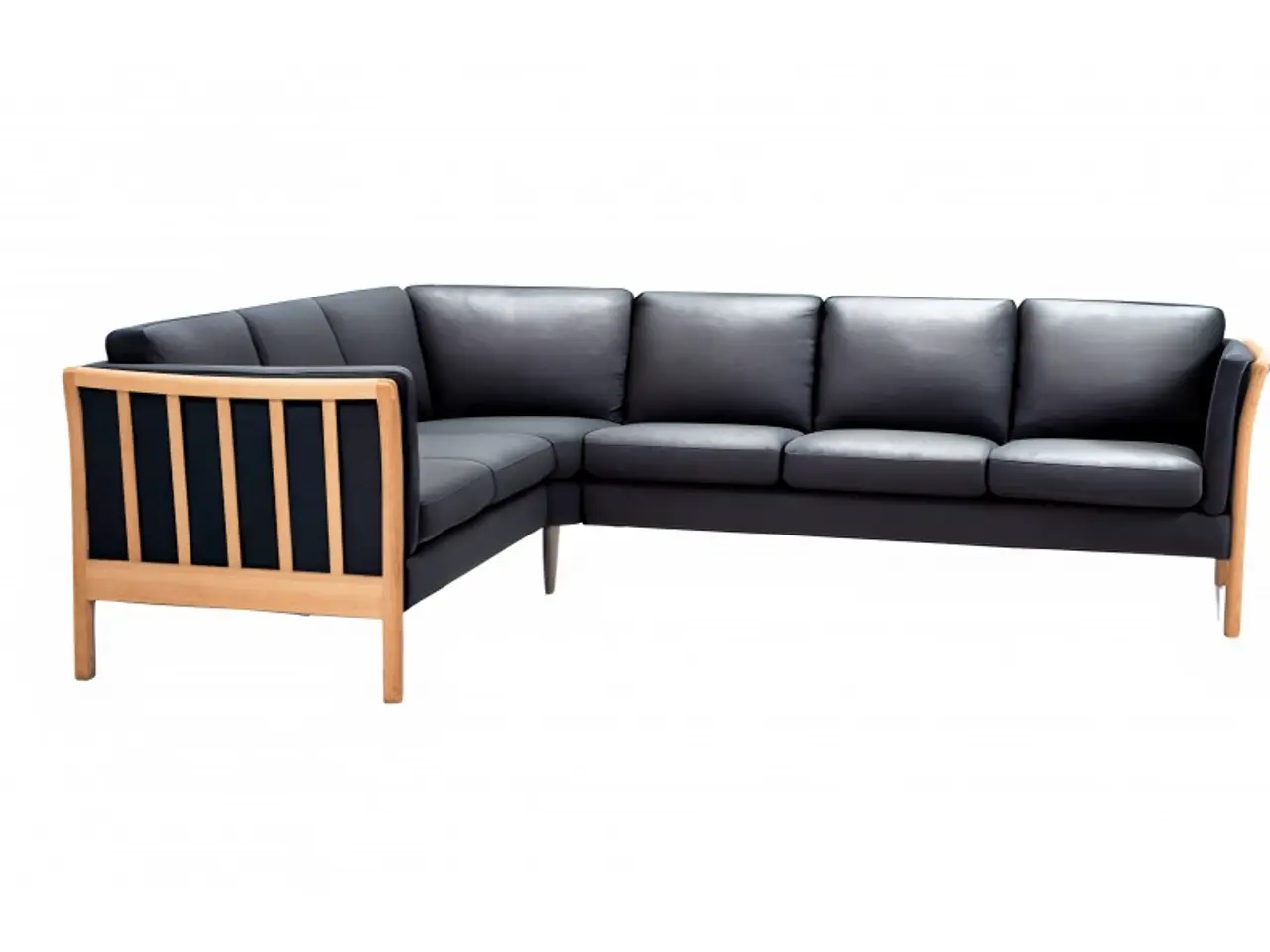 Billede 2 - Hjort Knudsen – Classic tremme læderhjørnesofa