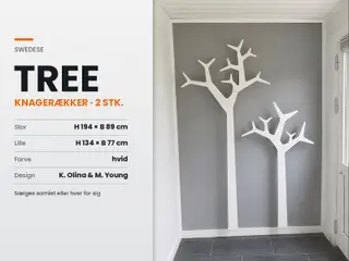 2 Swedese Tree knagerækker – stor og lille, hvid