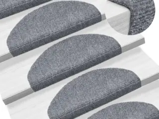 Trappemåtter selvklæbende 15 stk. 65x21x4 cm lysegrå halvrunde store