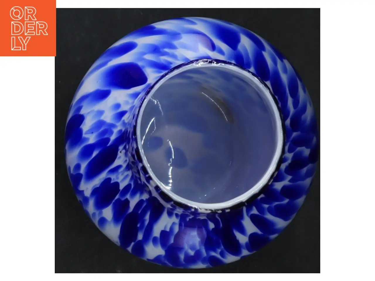 Billede 3 - Blåt glaskunstvase (str. 17 cm)