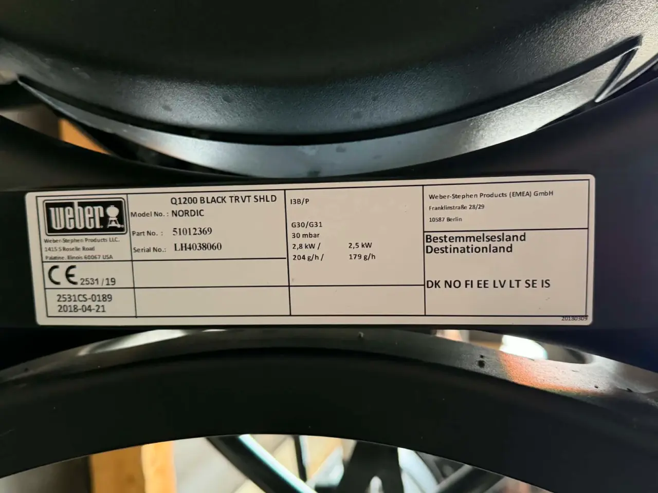Billede 7 - Weber Q1200 gasgrill med bord