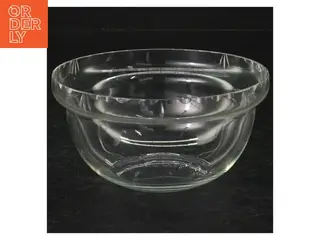 Gammel glasskål med slibninger (str. Ø. 12,5 cm)