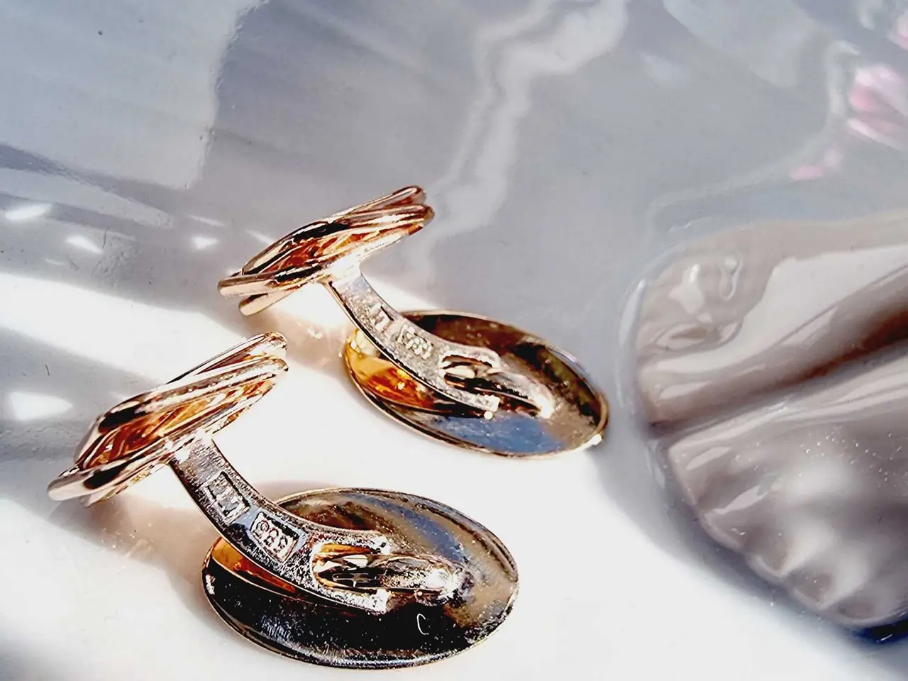 Billede 2 - Cufflinks 14 karat rødguld med brillanter