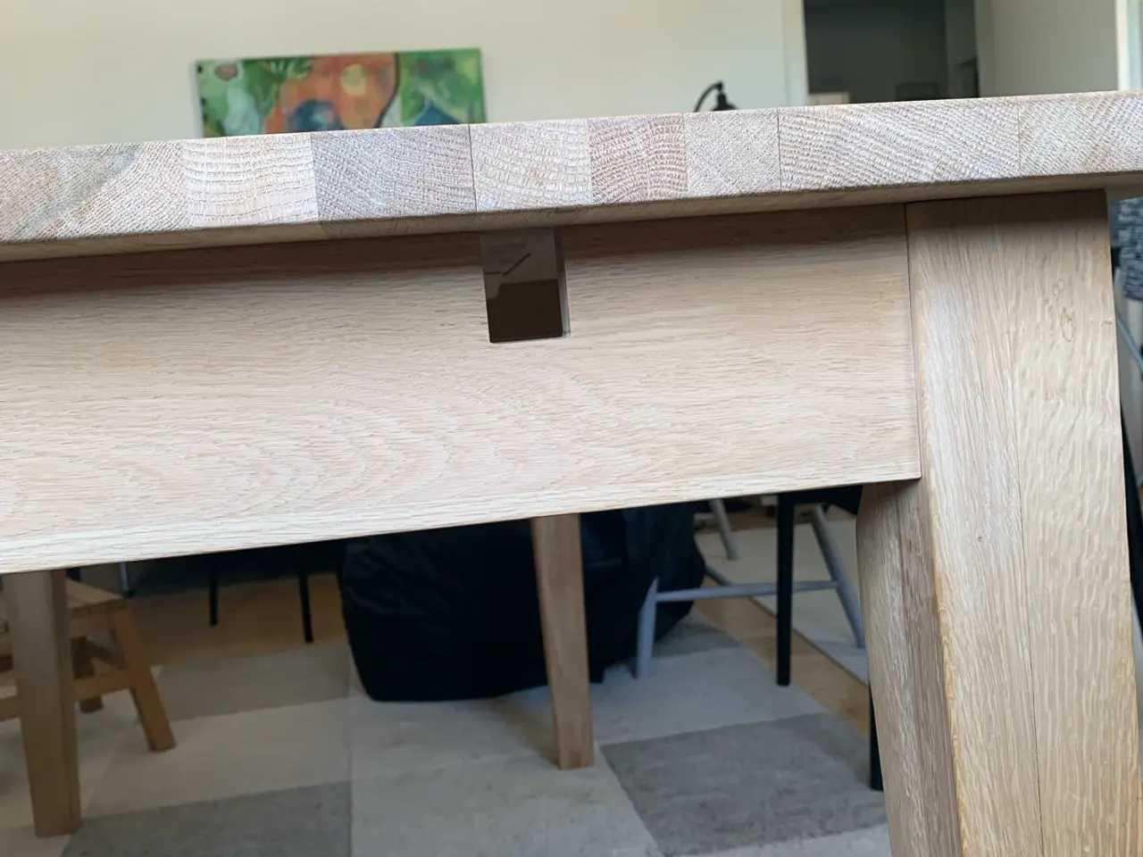 Billede 11 - Spisebord i massivt egetræ inkl. 2 plader