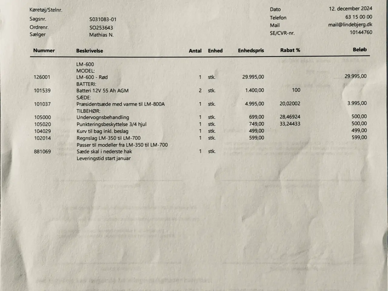 Billede 12 - Lindebjerg elscooter LM600 - Bud ønskes
