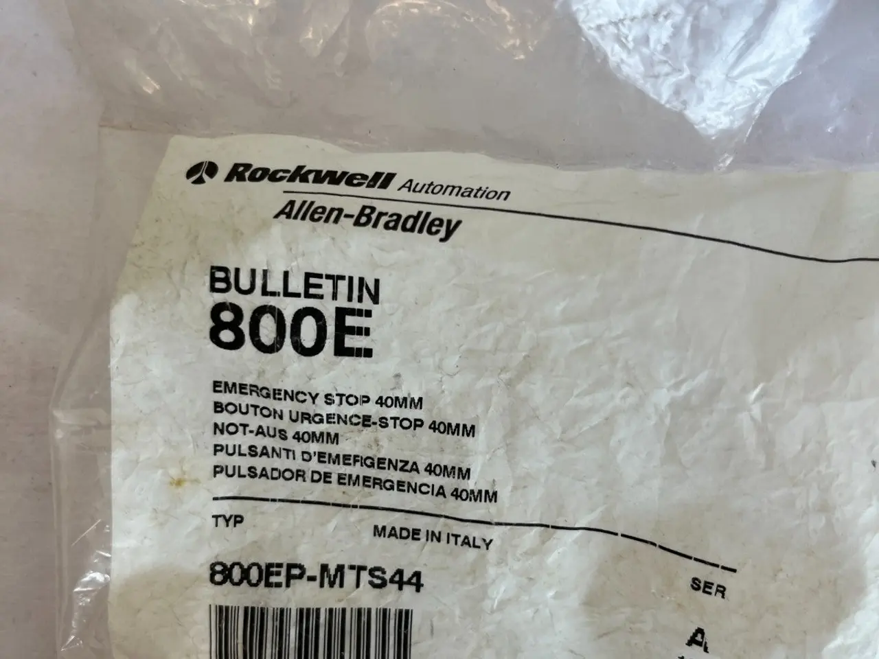 Billede 3 - Allen-Bradley 800EP-MTS44 Bulletin 800E 40mm Stop