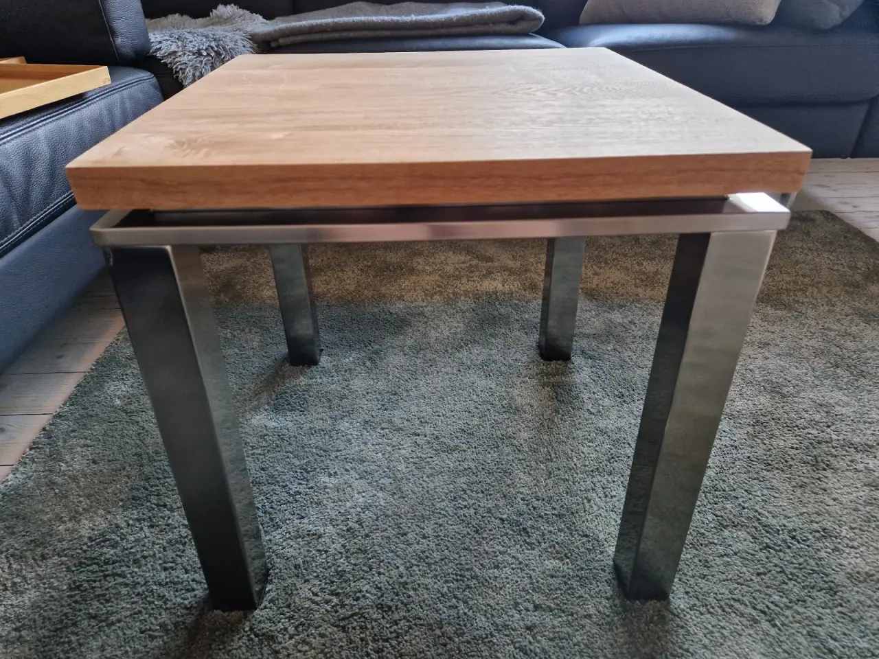 Billede 2 - Sofabord / sidebord i eg og crome
