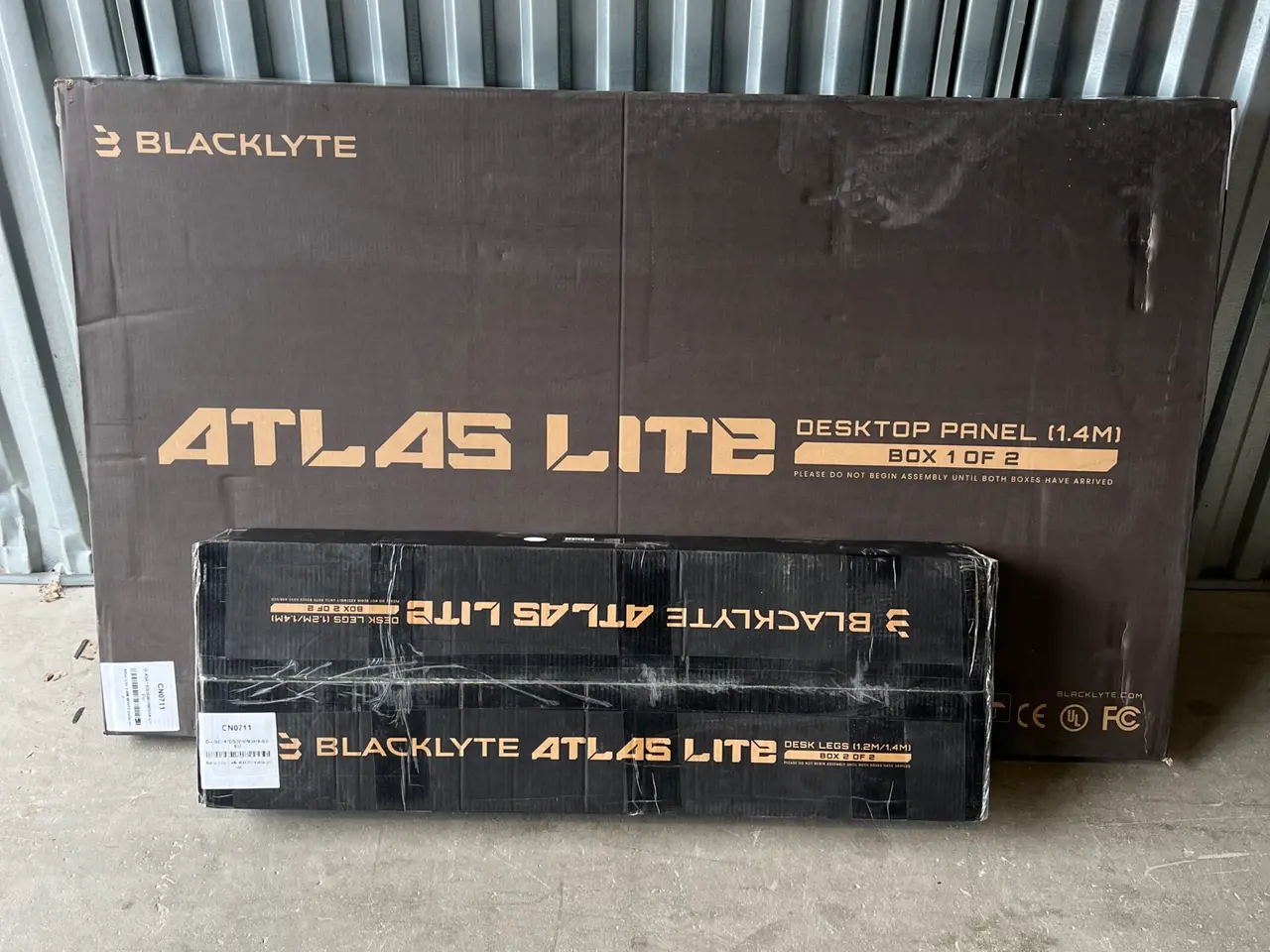 Billede 1 - Blacklyte Atlas Lite Hæve-Sænke Gamingbord i Hvid 