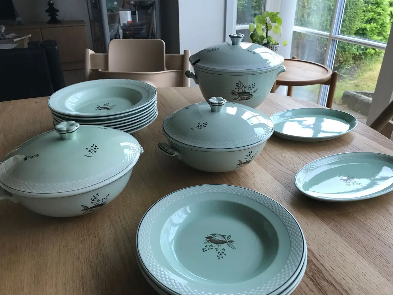 Billede 3 - Aluminia 258, Nils -  diverse dele i mintgrøn.