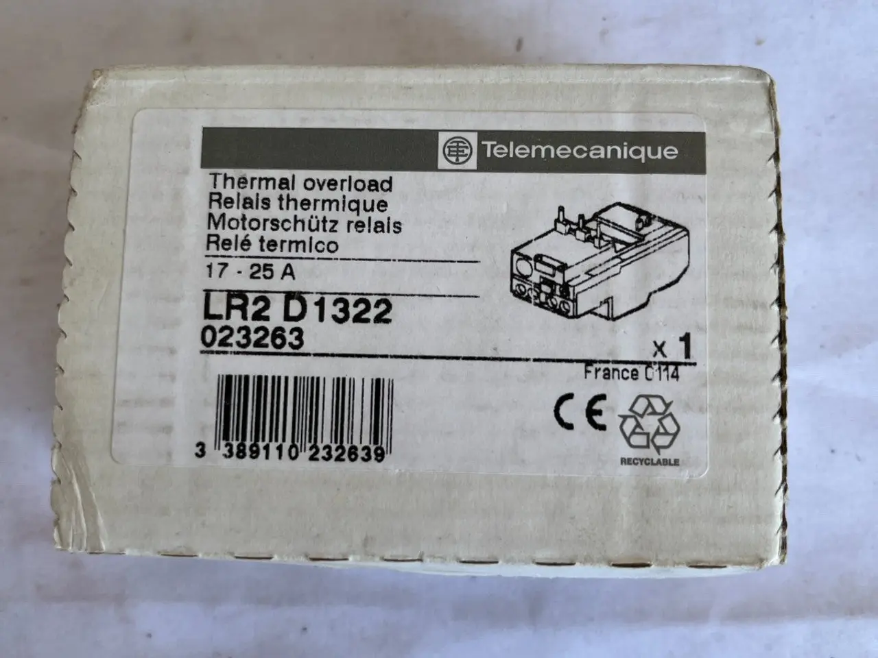Billede 3 - Telemecanique LR2 D1322 Thermal Overload relæ Unit