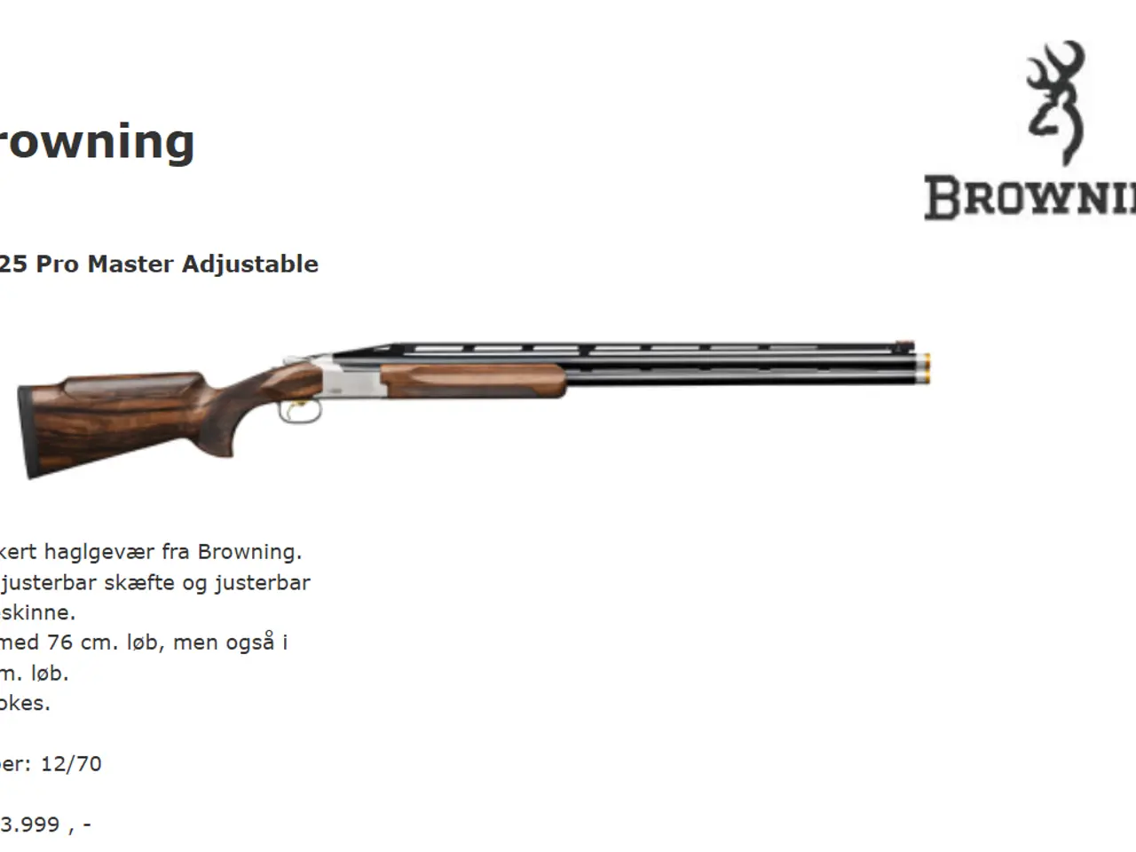 Billede 10 - 💥 SOM NY Browning B725 ProMaster Adjustable 💥