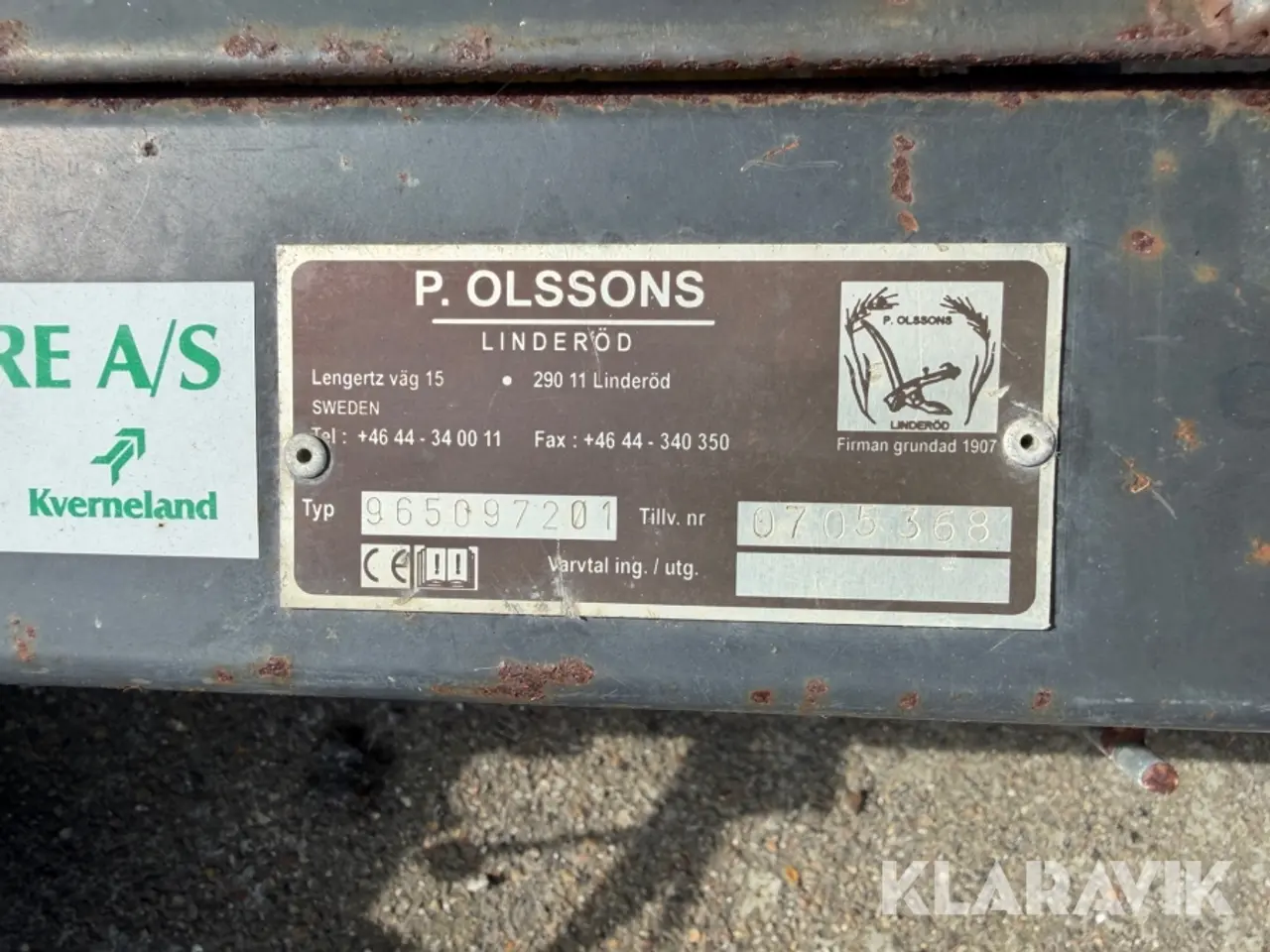Billede 8 - Kost til redskabsbærer P.Olsson 130