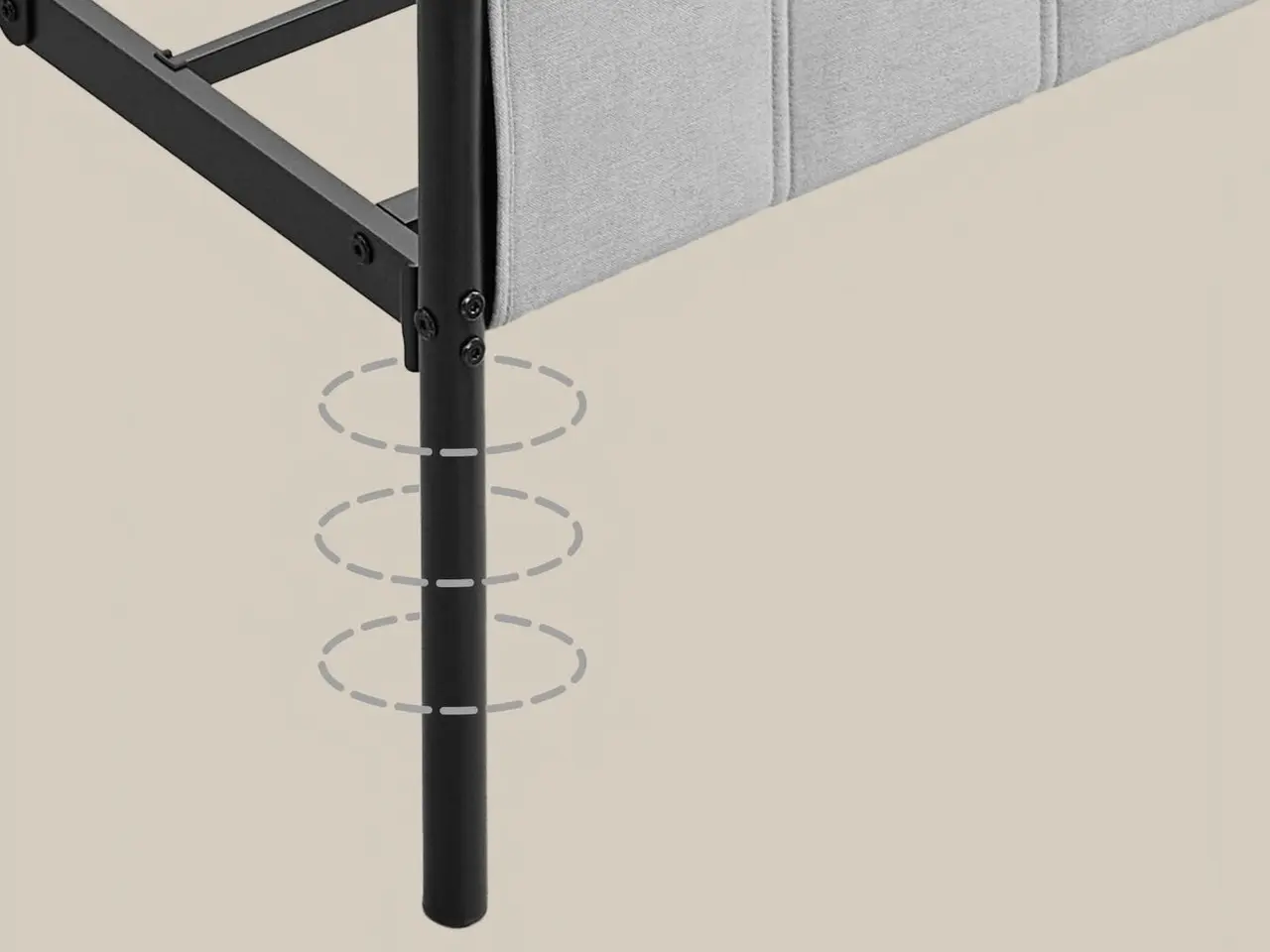 Billede 7 - Sengeramme 160 x 200 cm med polstret gavl - grå