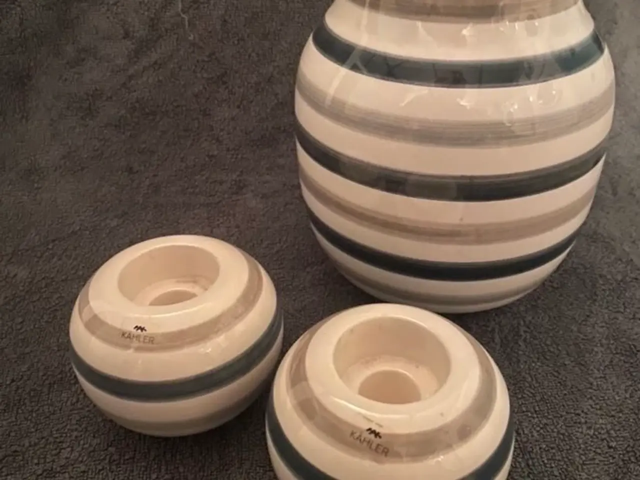 Billede 1 - Kähler vase og lysestage 