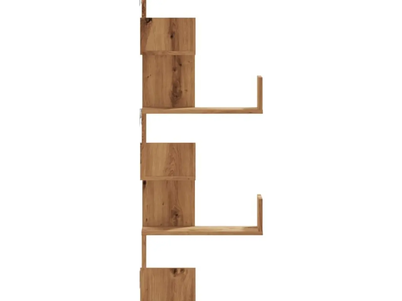 Billede 5 - Væghængt hjørnehylde 45 x 45 x 147 cm - egetræsfarve