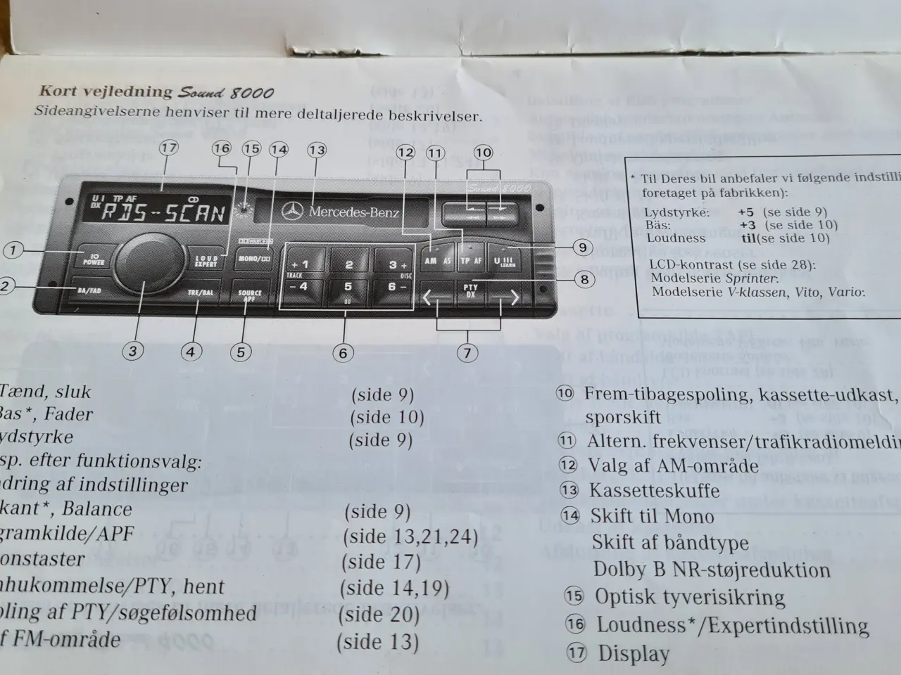 Billede 3 - Betjeningsvejledning Mercedes Radio