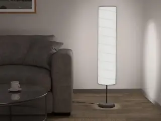 Gulvlampe med rispapirskærm 121 cm - E27, hvid