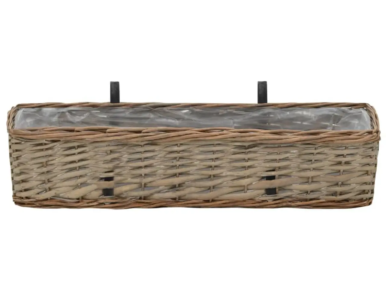 Billede 3 - Plantekasse til altan - 2 stk. kurveflet med PE-foring, 60 cm