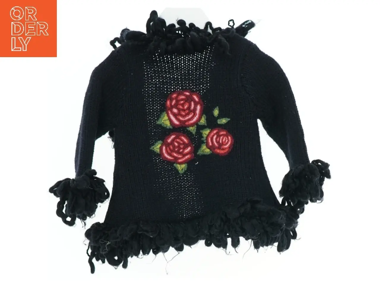 Billede 2 - Sort cardigan med blomster fra H&M (str. 80)