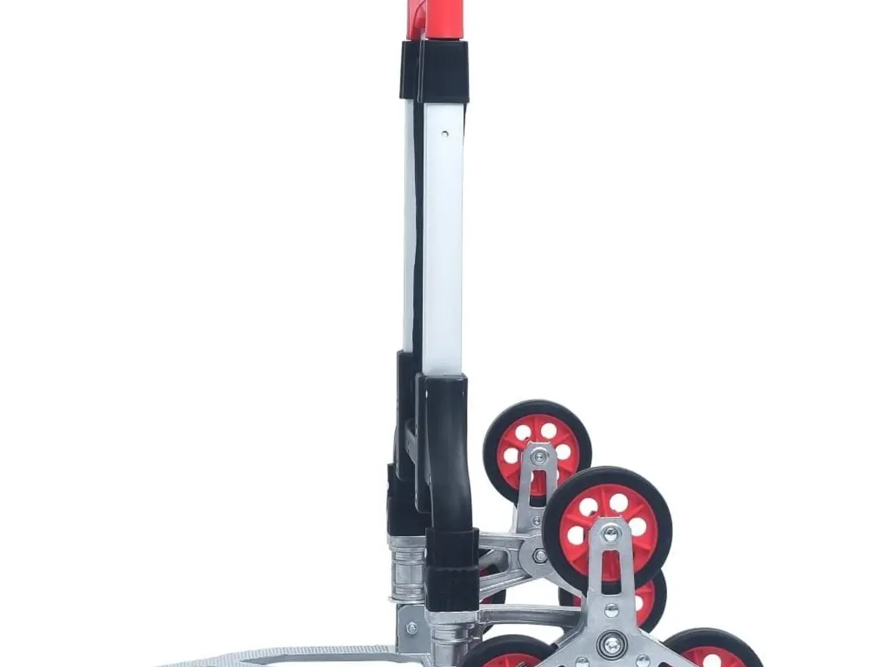Billede 4 - Foldbar trappevogn i aluminium - 70 kg, sølv/sort/rød