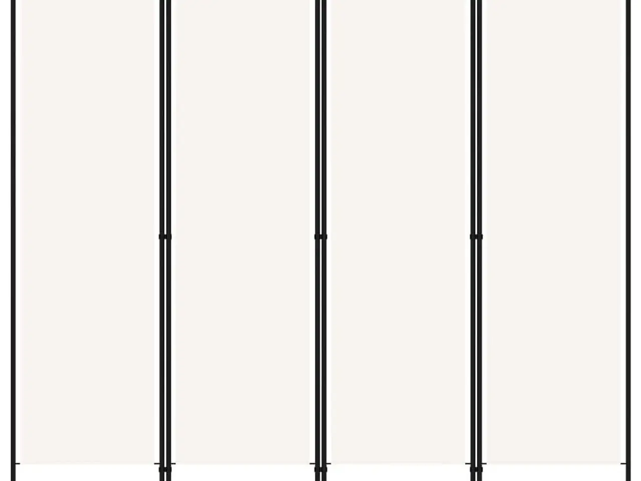 Billede 1 - 4-panels rumdeler - 200 × 180 cm - hvid