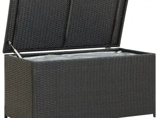 Opbevaringskasse til haven 100x50x50 cm polyrattan sort
