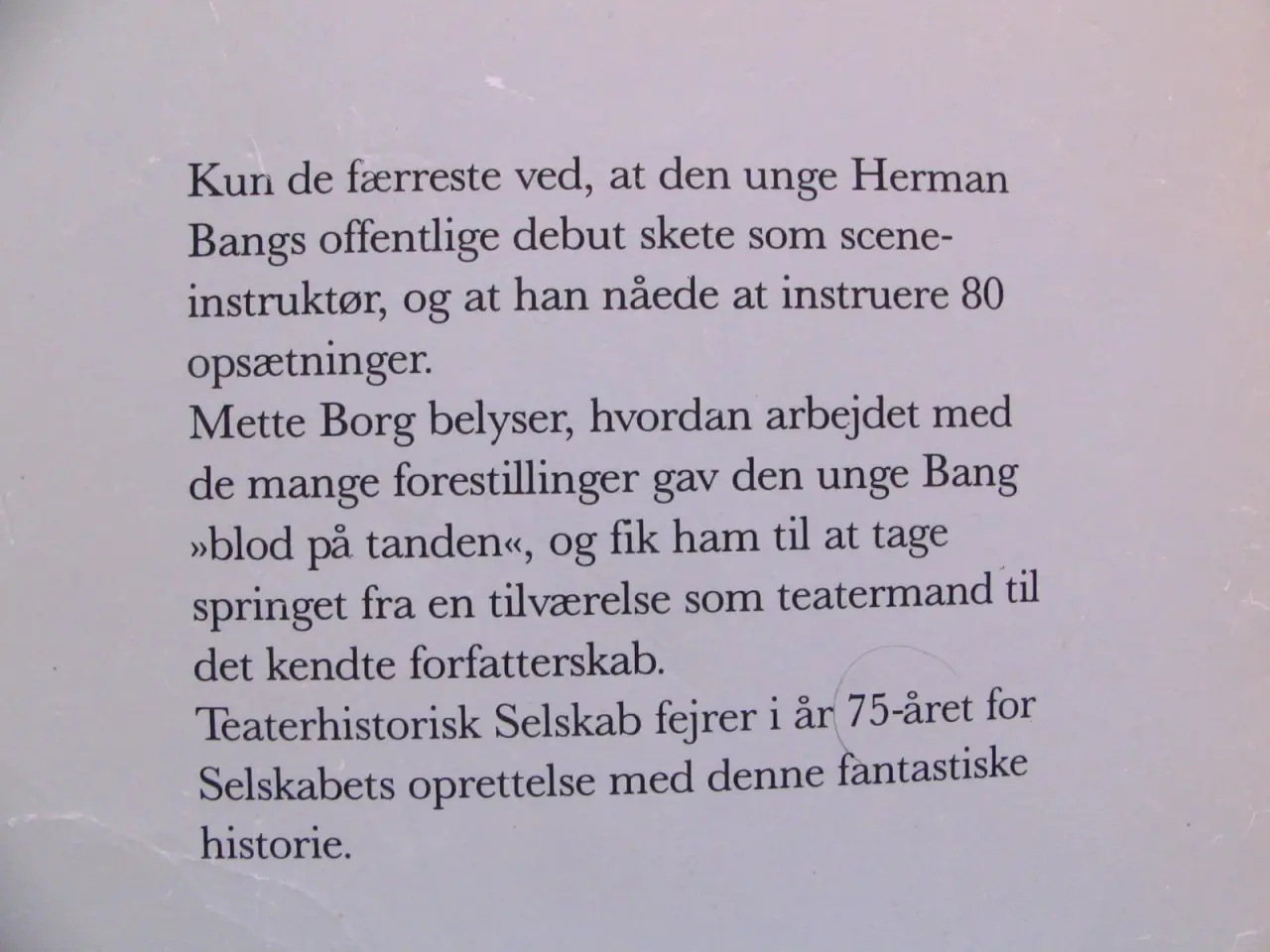 Billede 8 - Sceneinstruktøren Herman Bang
