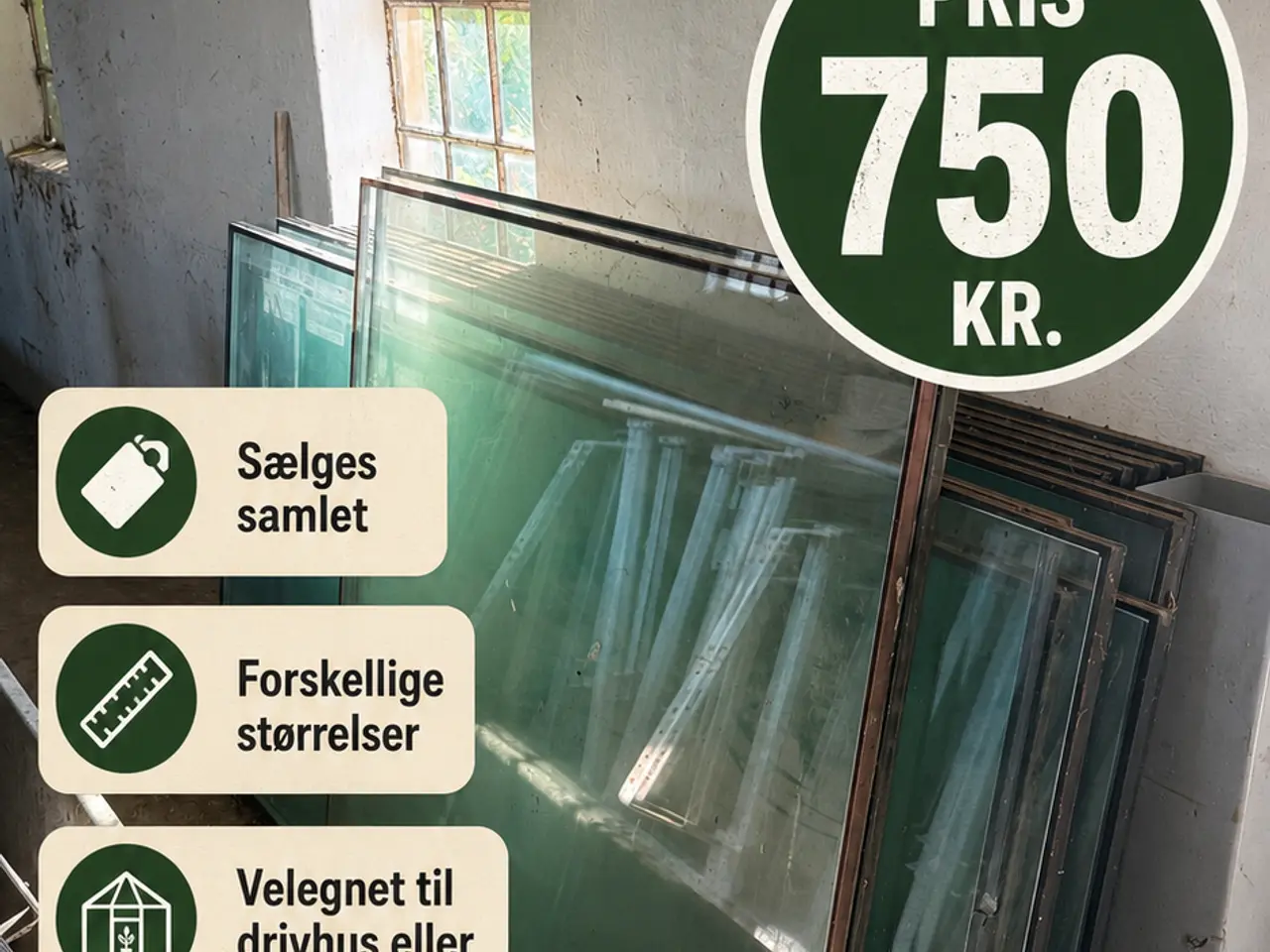 Billede 1 - Termoruder til drivhus eller andet projekt