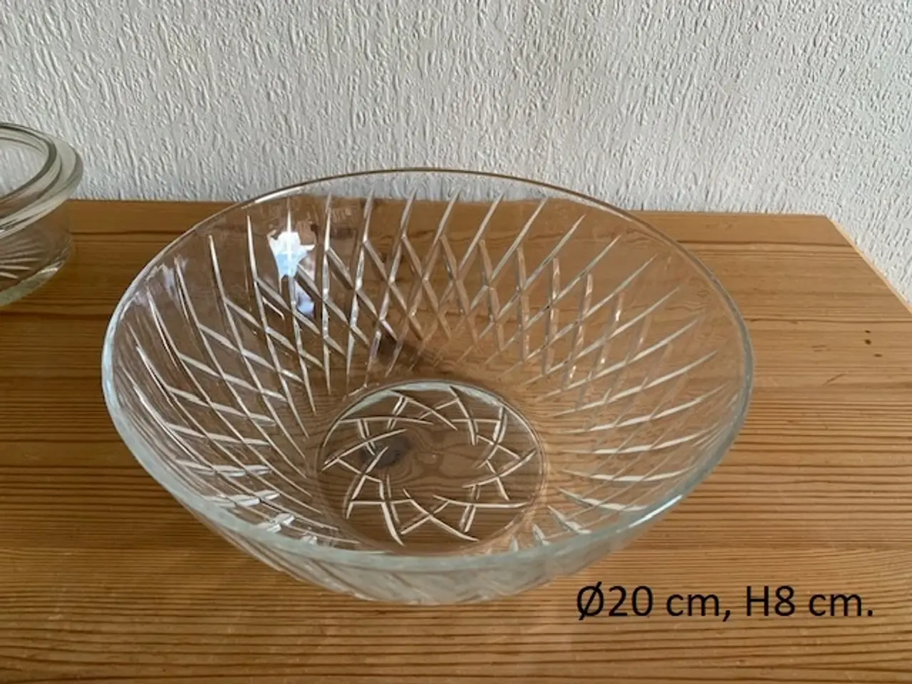 Billede 1 - Krystal skål, stor Ø20 cm, H8 cm - retro