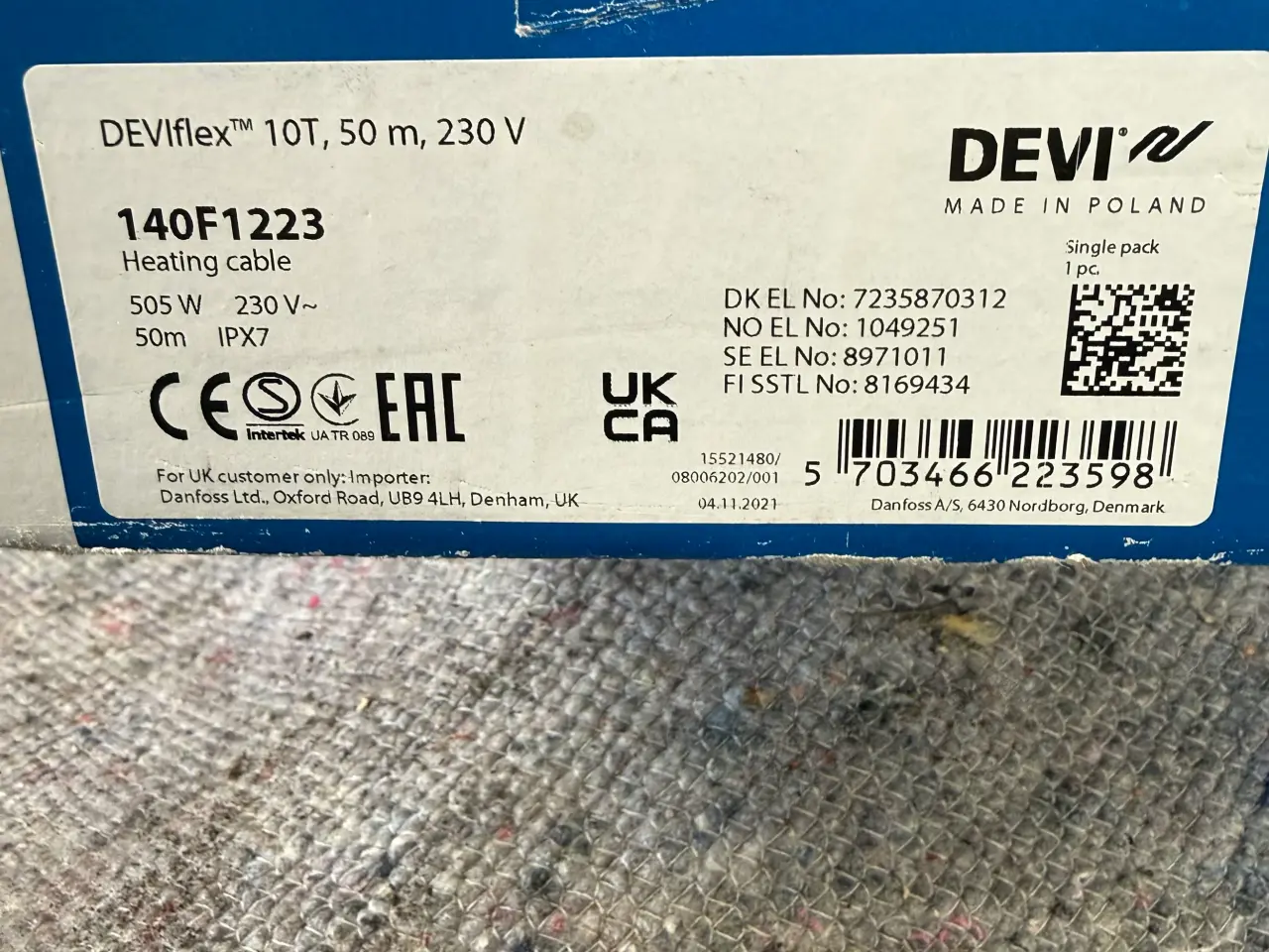 Billede 6 - 230v Gulvvarme kabler