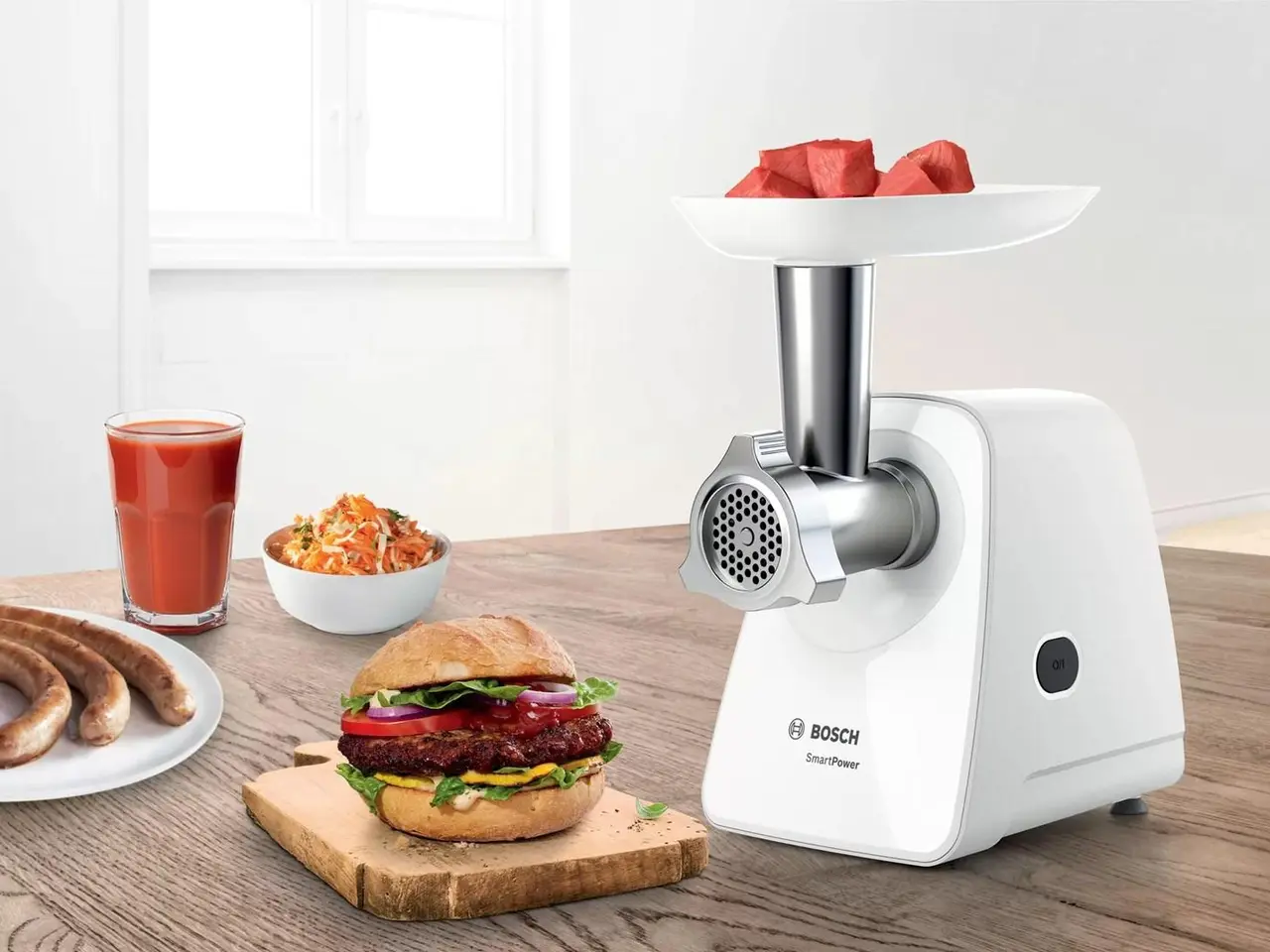 Billede 2 - Kødhakker Bosch MFW2520W 1500 W - hvid/rustfrit stål