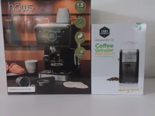 Espressomaskine og kaffekværn
