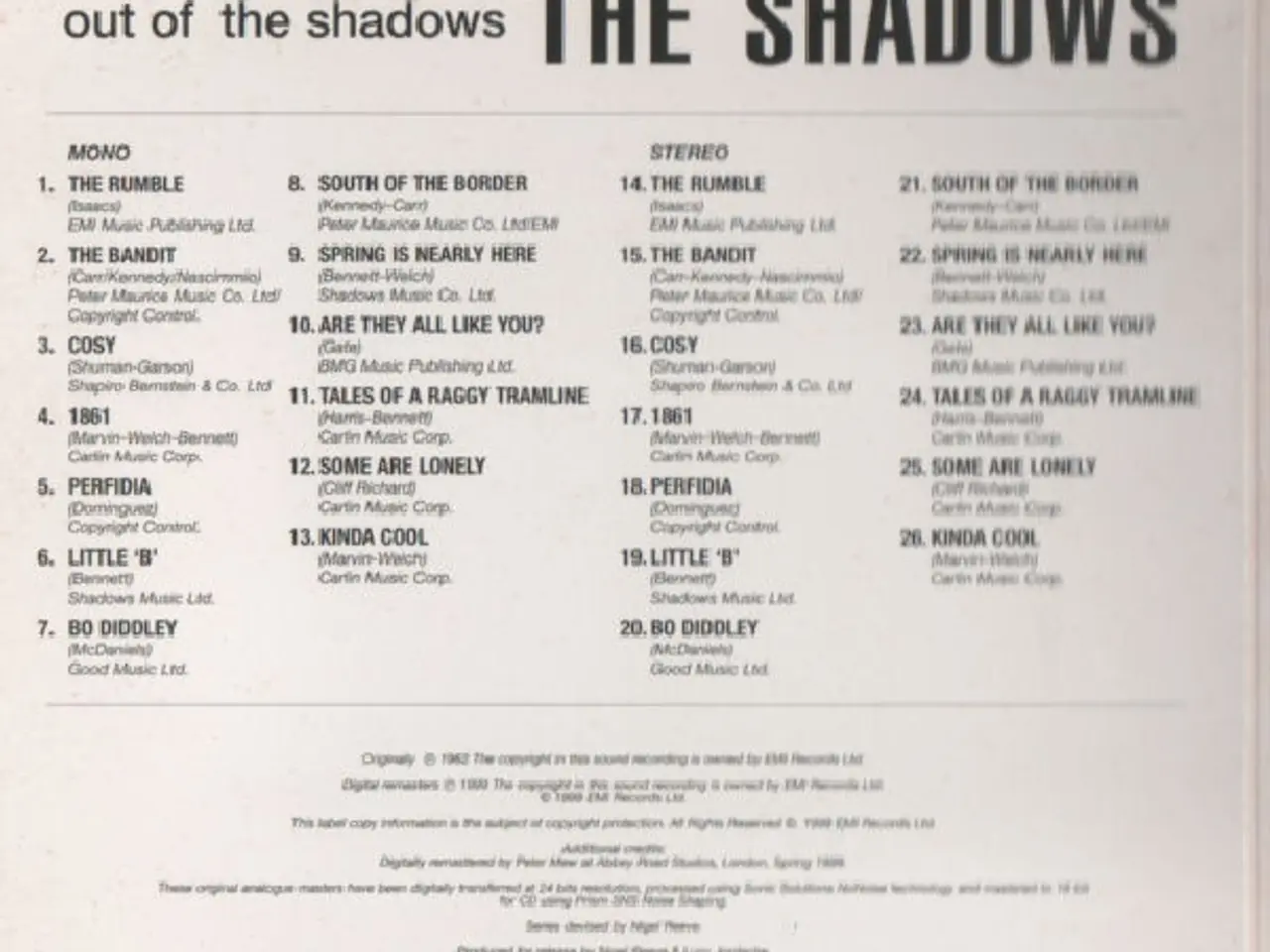 Billede 2 - The Shadows – Out Of The Shadows – CD