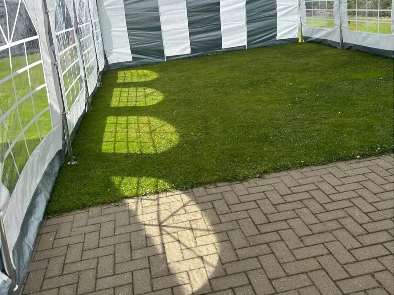 Billede 3 - Partytelt, 5x10 m, PE 450-teltdug, Grå-hvid Flex