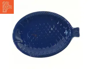 Blåt fiskeformet fad (str. 42 cm)