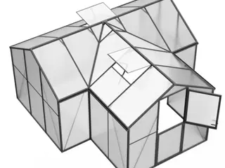 Drivhus T-formet Premium Sort - Polycarbonat 14,6m2