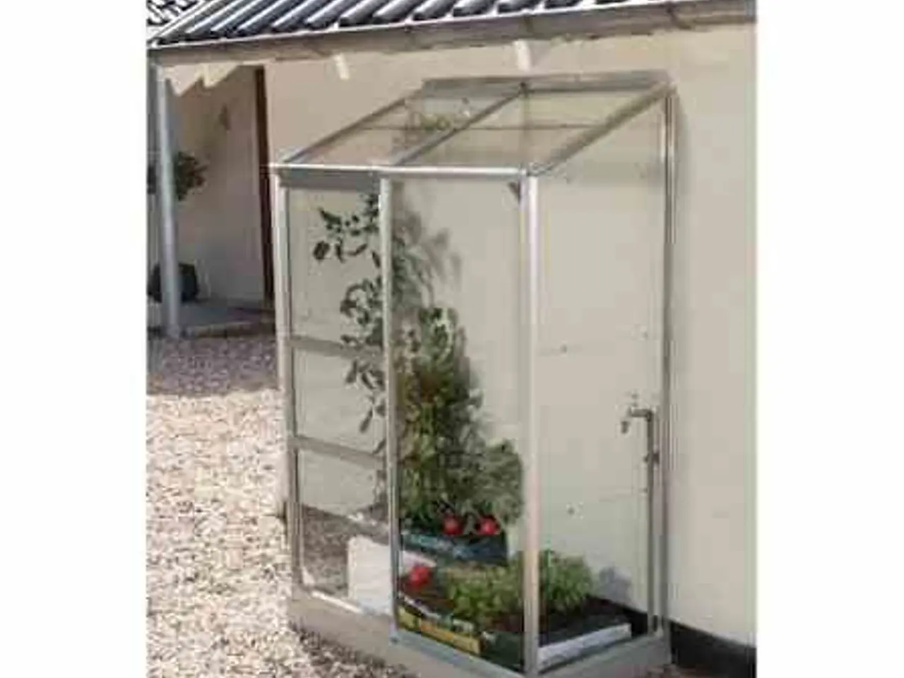 Billede 1 - 2 stk Ida 900 Glas - 0.9 m² Alu Vægdrivhuse