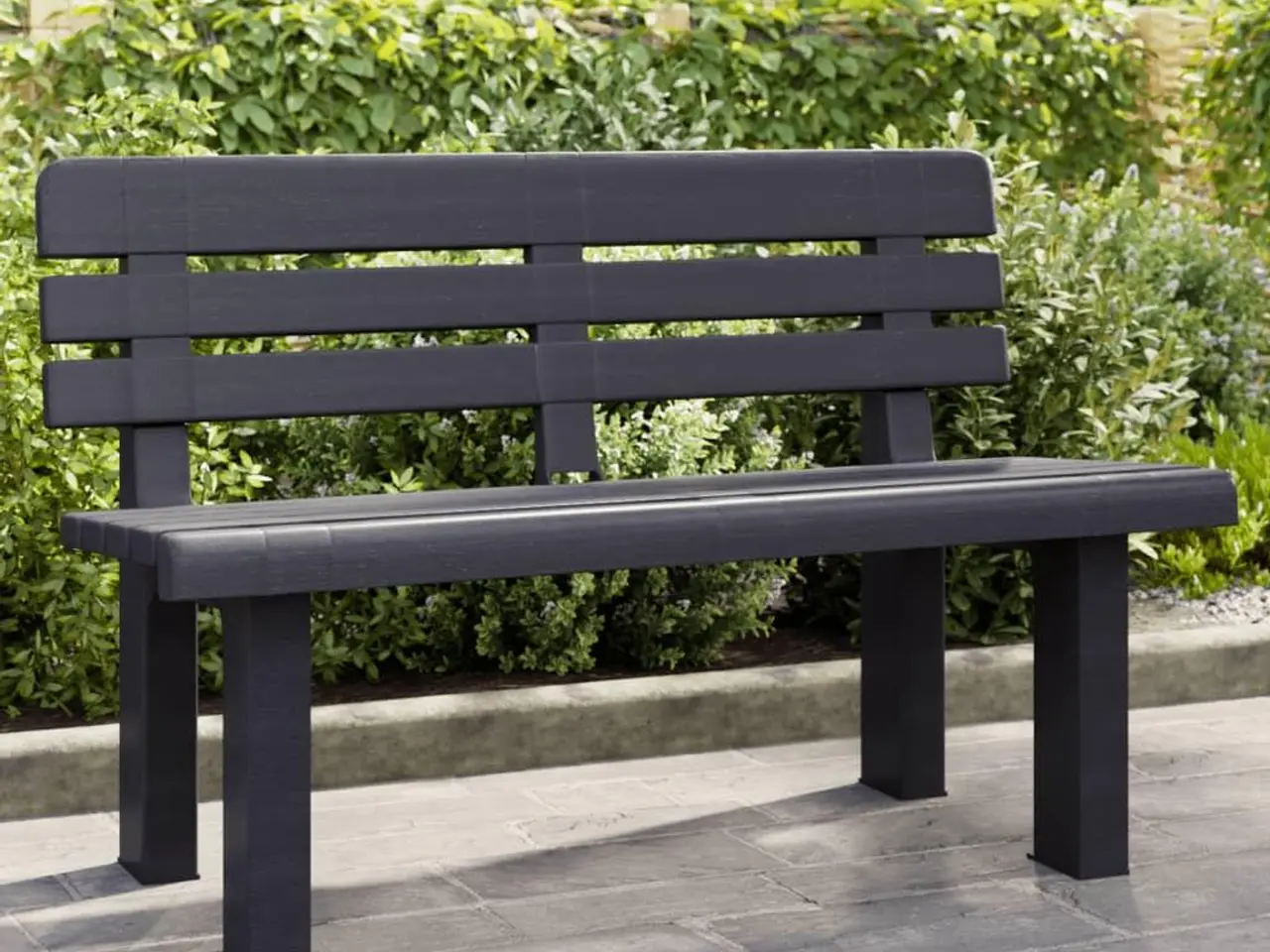 Billede 1 - Havebænk i polypropylen - 110 × 52 × 71 cm, antracitgrå