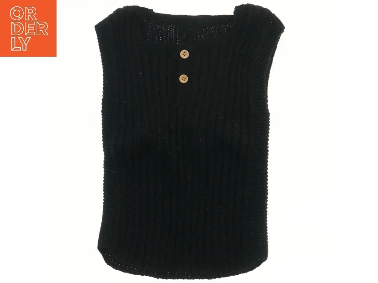 Billede 1 - Sort strikket vest (str.  25x40 cm)