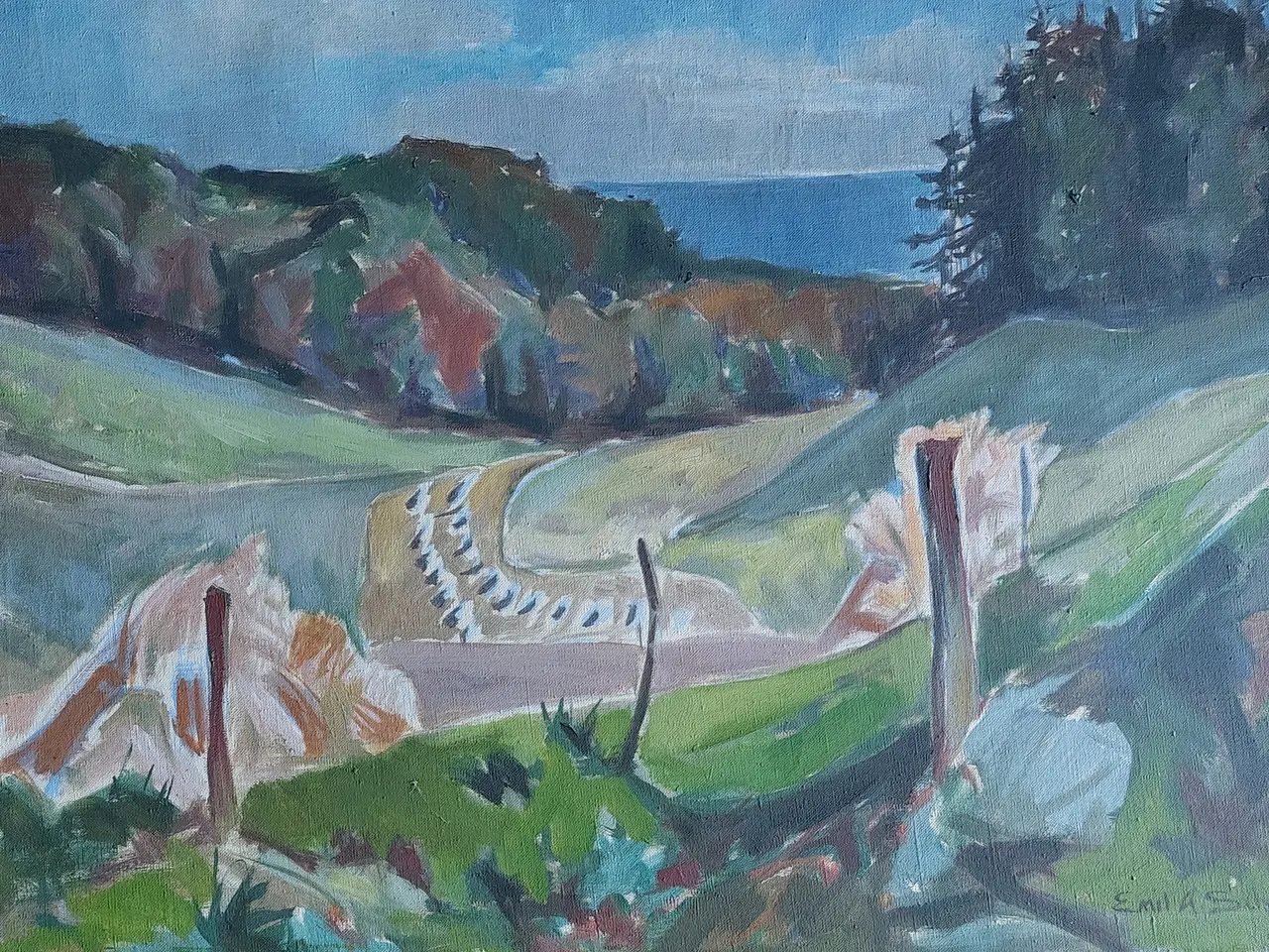 Billede 2 - EMIL A. SCHOU - ( 1896 - 1986 ) - oliemaleri