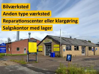 Bilværksted. Top beliggenhed. 18 gratis P-pladser