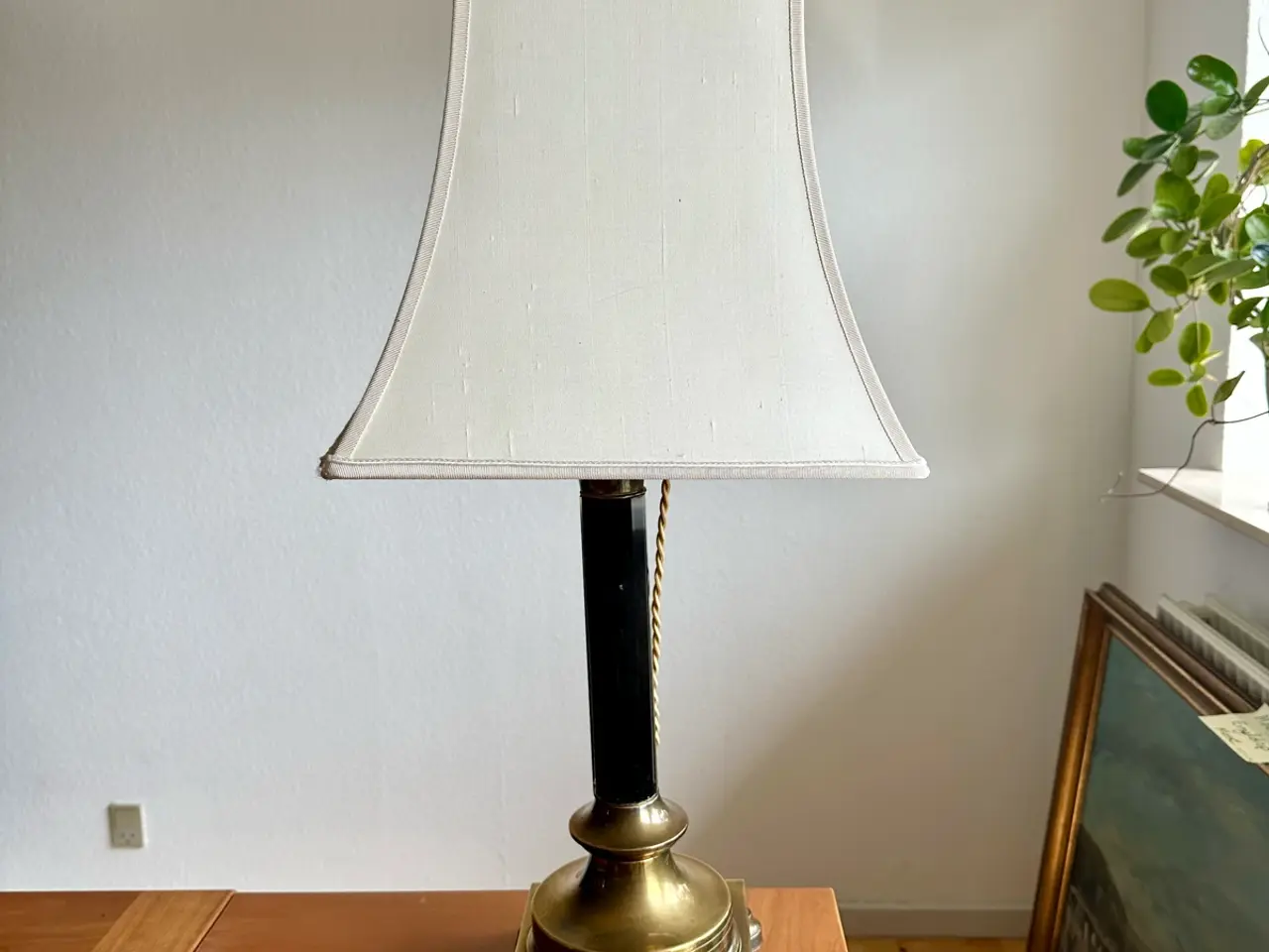 Billede 1 - Antik messing bordlampe fra ca. år 1900
