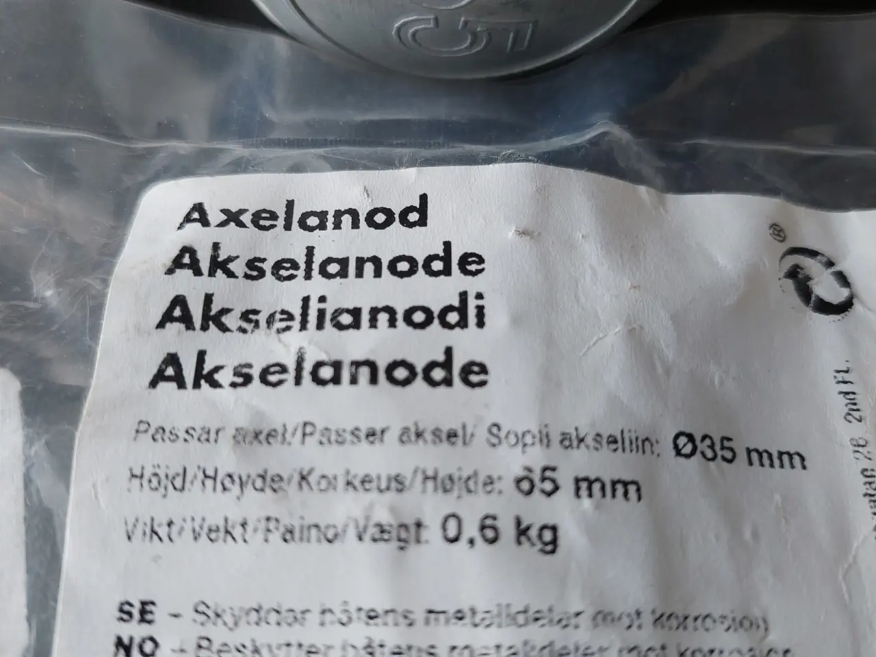 Billede 2 - Akselanode/ZInkanode