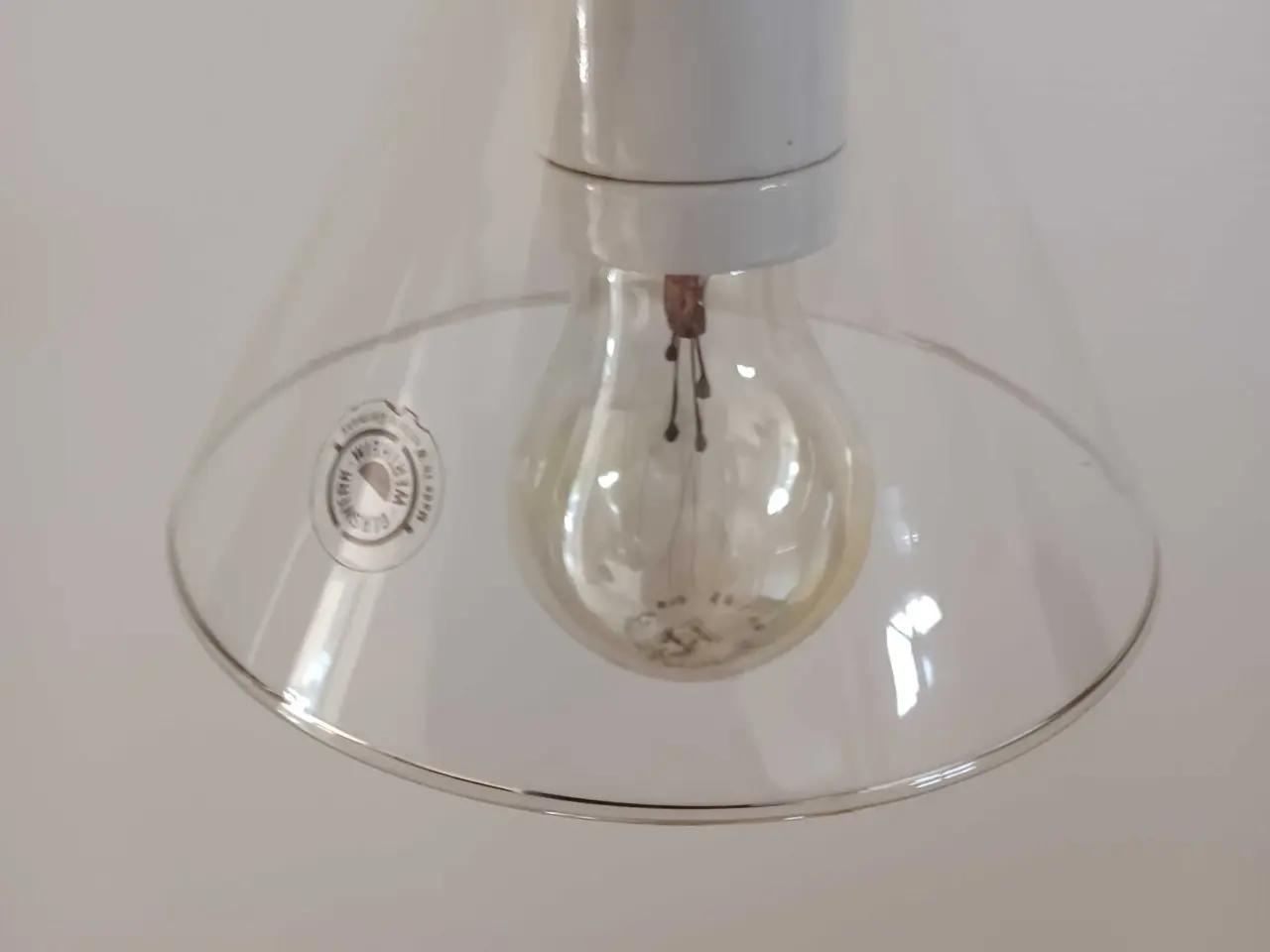 Billede 3 - Glas tragt lampe